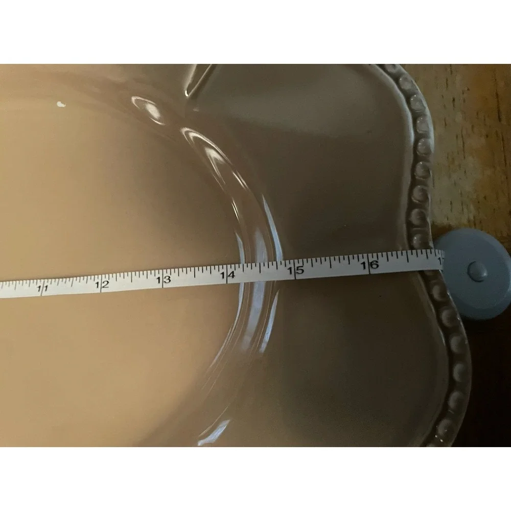 NEW Large Heavy (2)TableTops Gallery Harvest Oval Serving Platter‎ Beige